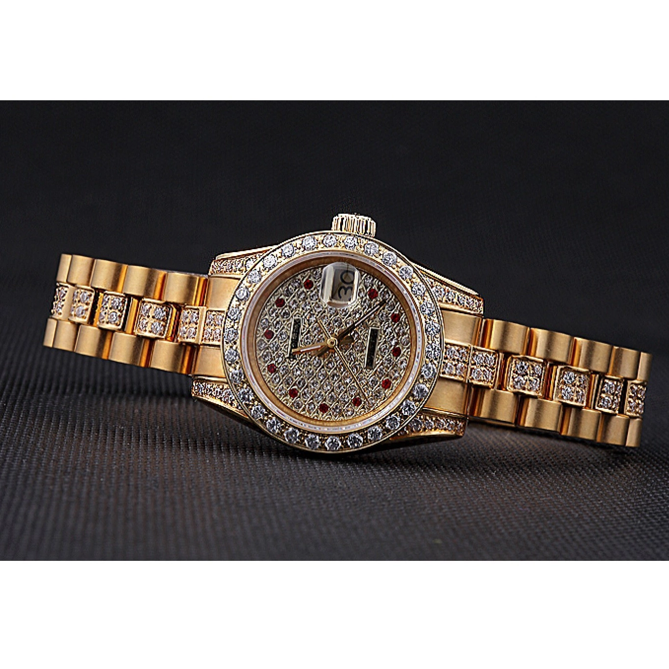 Aaa replica watch Swiss Dial DateJust 622023 Gold Diamond Rolex 0815
